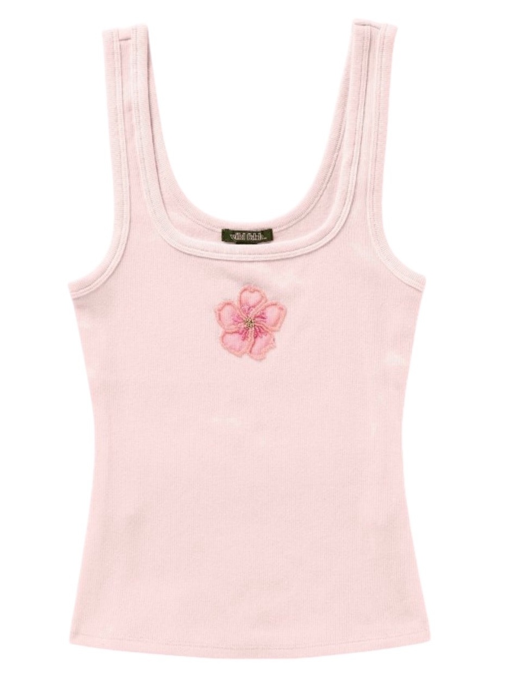 Wild Fable Light Pink Beaded Floral Tank Top NWT